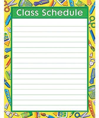Tools for School Class Schedule Chart