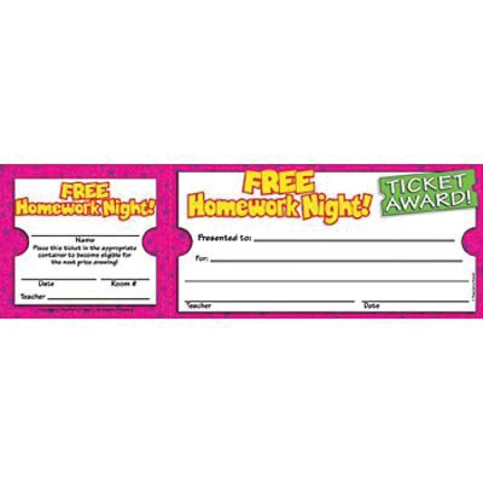 Scholastic Free Homework Night Ticket Awards, 100 ct. (TF-1617)