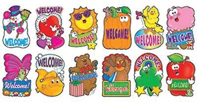 12 Welcome Signs Bulletin Board Set