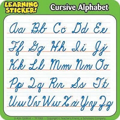 Cursive Alphabet Learning Stickers