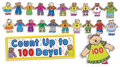 100th Day Counting Bears Bulletin Board Set