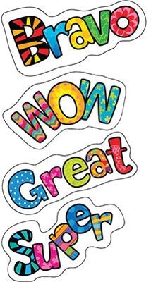 Creative Teaching Press Poppin Patterns Positive Words Stickers, 90 ct. (CTP1253)