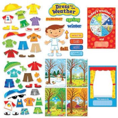 Assorted Publishers Dress for the Weather Bulletin Board Set, 57 pieces (CTP1640)