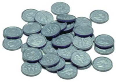 Money, Learning Advantage™ Plastic Coins 100 Dimes