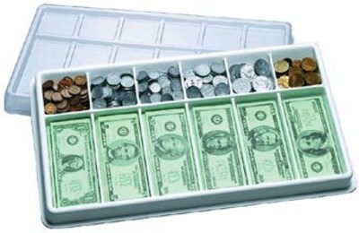 Evan-Moor Learning Advantage Play Money Kit, 500 Bills/500 Coins/Money Tray, Ages 5-9 (CTU7556)