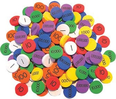 Place Value Disks, 140 Disks (35 For Each Of 4 Values) (ELP402647)