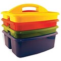 ECR4Kids 12.5H x 11W Plastic Large Art Caddy, Assorted Colors, 4/Pack (ELR0454)