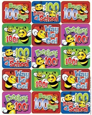 100 Days of School Bees Success Stickers