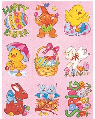 Eureka® Seasonal Giant Easter Stickers, Assorted Colors 36/Pack, 12 Packs/Bundle (EU-670410)