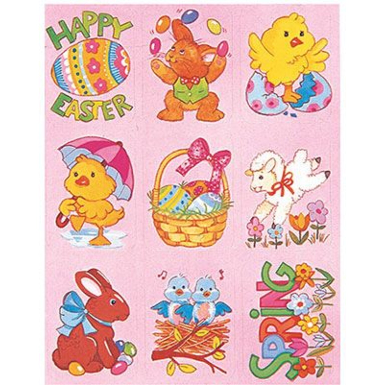 Eureka® Seasonal Giant Easter Stickers, Assorted Colors 36/Pack, 12 Packs/Bundle (EU-670410)