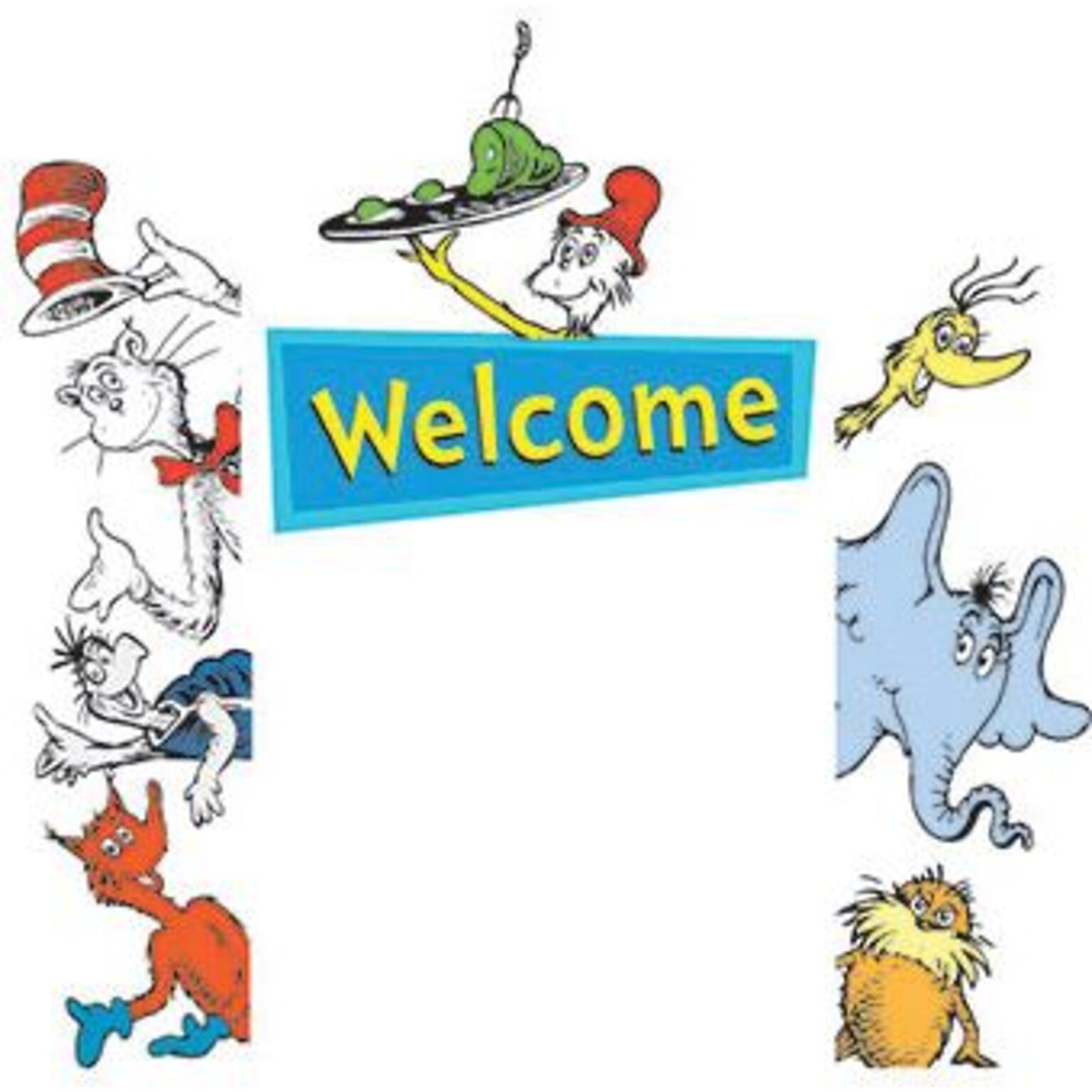 Eureka Cat in the Hat 17 x 24 Go-Around Door Décor, 7 Per Set (EU-842660)