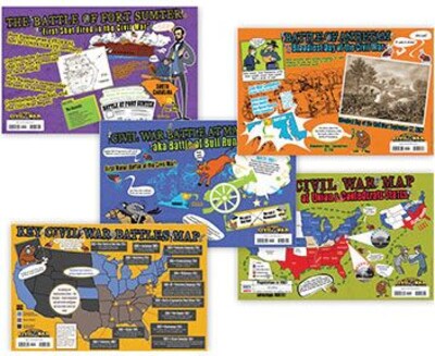 Gallopade Poster, Civil War, 5 Posters, Set 1
