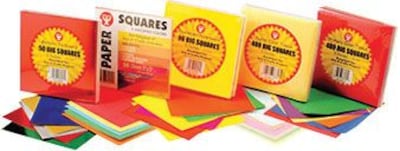 Hygloss Big Squares, Tissue Paper, 5" x 5", Primary Colors, 480 Sheets (HYG88169Q)
