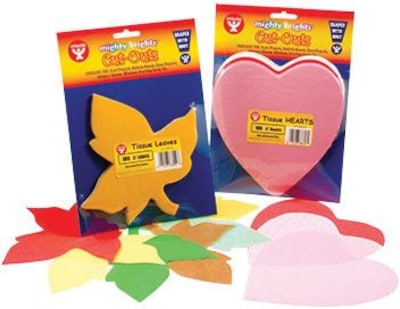 Hygloss Bright Shapes, Tissue Paper Maple Leaf, 6-Inch, Assorted Colors, 180 Sheets (HYG88559)