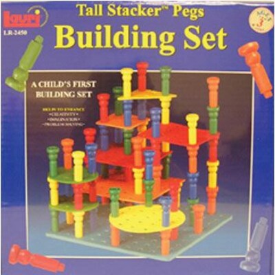 Lauri Toys Tall Stacker Pegs Building Set, 118/Set (LR-2450)