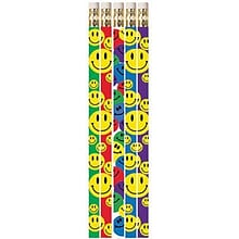 Musgrave Happy Face Assorted Motivational Pencils, Pack of 12 (MUS1467D)