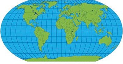 Shapes Etc Practice Map, Unlabeled, 8x16", World