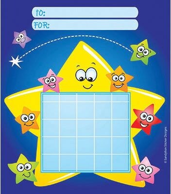 Silver Lead-Sandy Lion Incentive Chart Pads, Stars with Faces