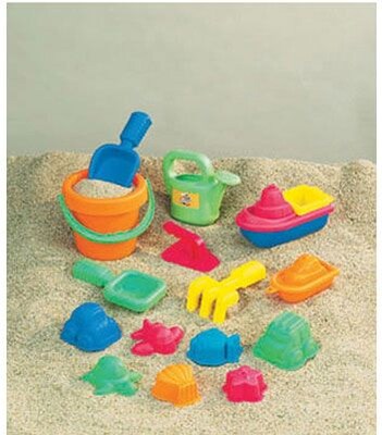 Small World Toys Assorted Plastic Beach Toys, Multicolor, 15/Set (SWT4830311)