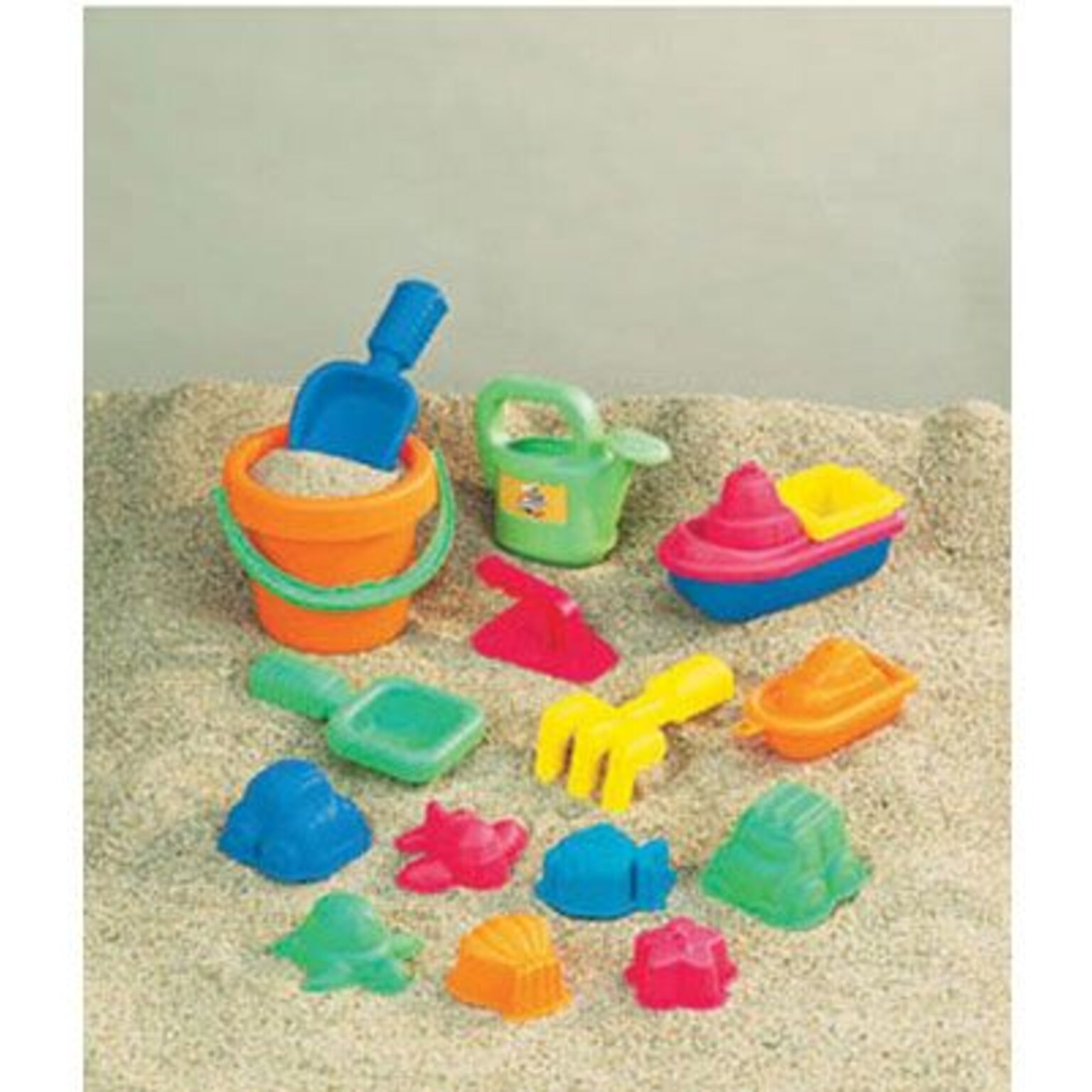 Small World Toys Assorted Plastic Beach Toys, Multicolor, 15/Set (SWT4830311)