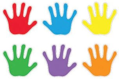 Trend Enterprises® Pre Kindergarten - 9th Grades Classic Accents, Handprints, 36/PK, 3 PK/BD