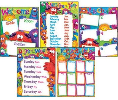 Trend Learning Chart Combo Packs, Classroom Basics (Furry Friends)