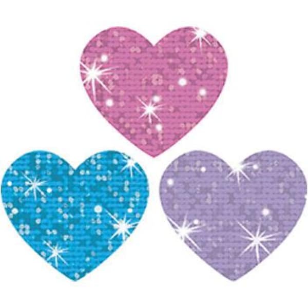 Trend Sparkle Hearts superShapes Stickers-Sparkle, 100 CT (T-46314)