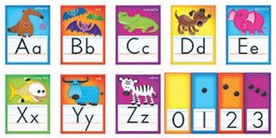 Trend Enterprises Awesome Animals Alphabet Bulletin Board Set, 36 pieces (T-8265)