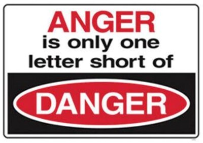 Trend ARGUS Poster; Anger is only one letter short of danger.