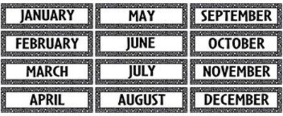 Teacher Created Resources Accents, Black/White Crazy Circles Monthly Headlines