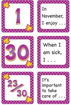 Teacher Created Resources Calendars, November Polka Dots Story Starters