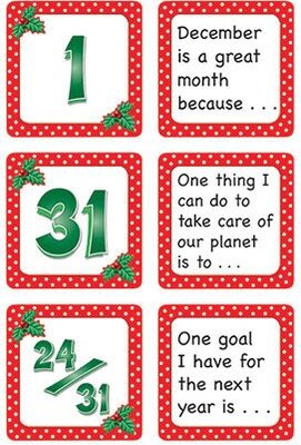Teacher Created Resources Calendars, December Polka Dots Story Starters