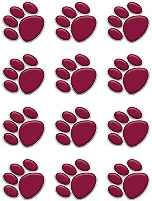 Teacher Created Resources Mini Accents; Maroon Paw Prints