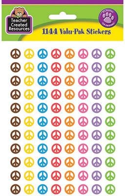 Teacher Created Resources Mini Stickers, Peace Signs Valu-Pack