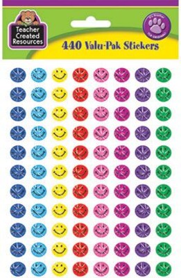Teacher Created Resources® Sparkle Stickers, Mini Happy Face, 440/PK, 6 PK/BD