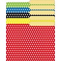 Top Notch Teacher Polka Dots Mini File Folder, 6 x 4, Assorted Polka Dots, 25/Pack, 6 Pack/Bundle (TOP3376)