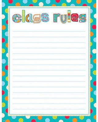 Creative Teaching Press™ Chart, Dots on Turquoise Class Rules