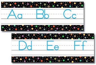 Creative Teaching Press™ Bulletin Board Sets, Dots on Black Alphabet, Traditional Manuscript