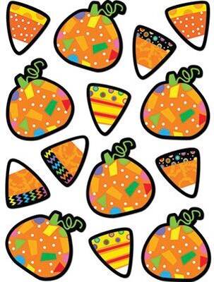 Creative Teaching Press Poppin Patterns Pumpkins & Candy Corn Stickers, 70 ct. (CTP4117)