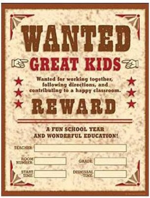 Teachers Friend Charts; Wild West Ranch Welcome