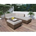 Sonax® Park Terrace Resin Rattan Wicker 5 Piece Sectional Patio Sets; 5/Set