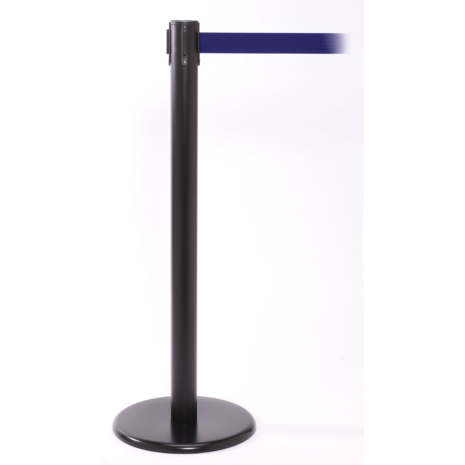 QPro 250 Black Retractable Belt Barrier with 11 Blue Belt