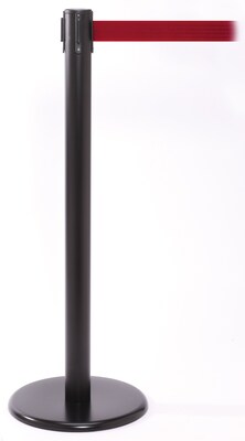 QPro 250 Black Retractable Belt Barrier with 11 Red Belt