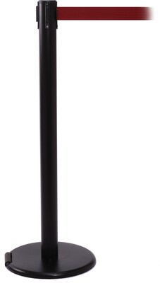 RollerPro 250 Black Rolling Retractable Belt Barrier with 11 Maroon Belt