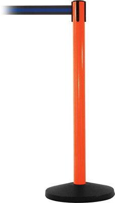 SafetyMaster 450 Orange Retractable Belt Barrier with 8.5 Black/Blue Belt