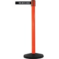 SafetyMaster 450 Orange Stanchion Barrier Post with Retractable 8.5 Black/White LINE Belt