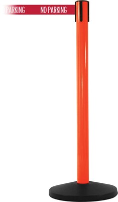 SafetyMaster 450 Orange Retractable Belt Barrier with 8.5 Red/White NO PARKING Belt
