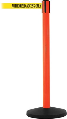 SafetyMaster 450 Orange Retractable Belt Barrier with 8.5 Yellow/Black AUTHORIZED Belt