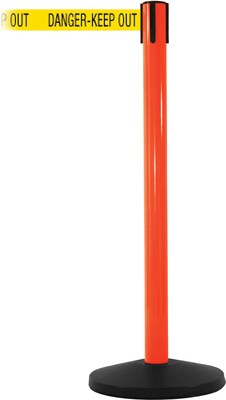 SafetyMaster 450 Orange Retractable Belt Barrier with 8.5 Yellow/Black DANGER Belt