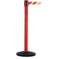 SafetyMaster 450 Red Stanchion Barrier Post with Retractable 8.5 Yellow/Magenta Belt